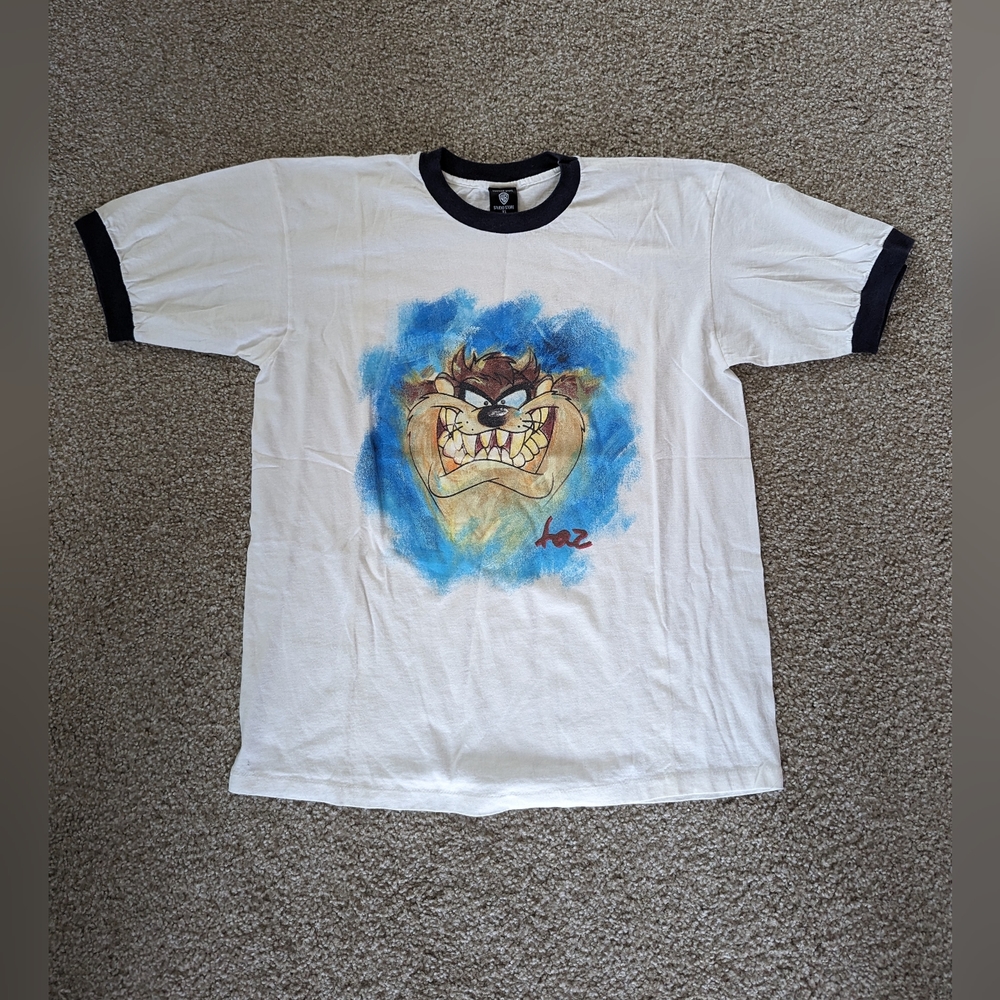 Vintage Tasmanian Devil Taz All Over Print T Shirt Mens Adult X-Large White Vtg